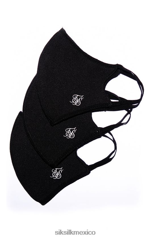 paquete negro de 3 mascarillas accesorio unisexo SikSilk 8TT44N239