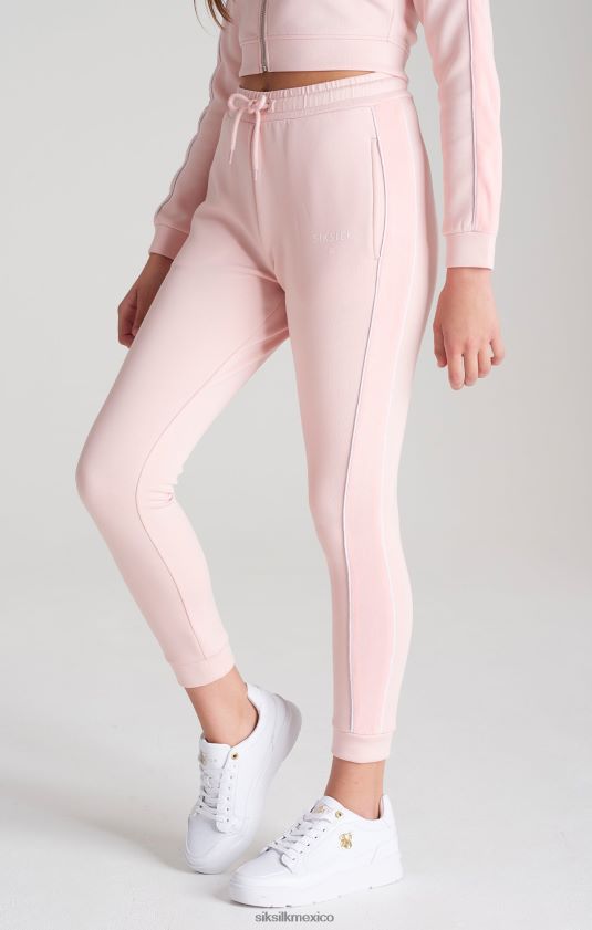 pantalón de chándal rosa con cinta de terciopelo vestir chicas SikSilk 8TT44N350