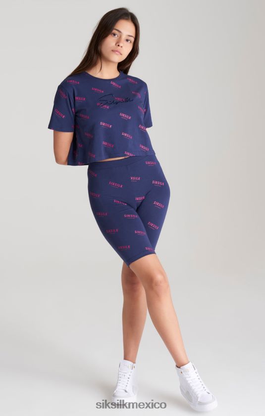 camiseta corta azul marino distintiva vestir chicas SikSilk 8TT44N324