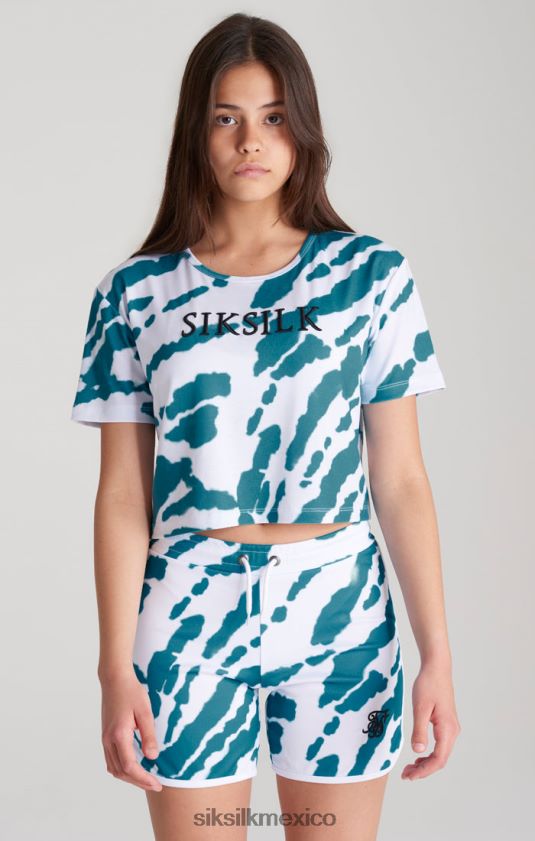 camiseta corta blanca con efecto tie-dye vestir chicas SikSilk 8TT44N323