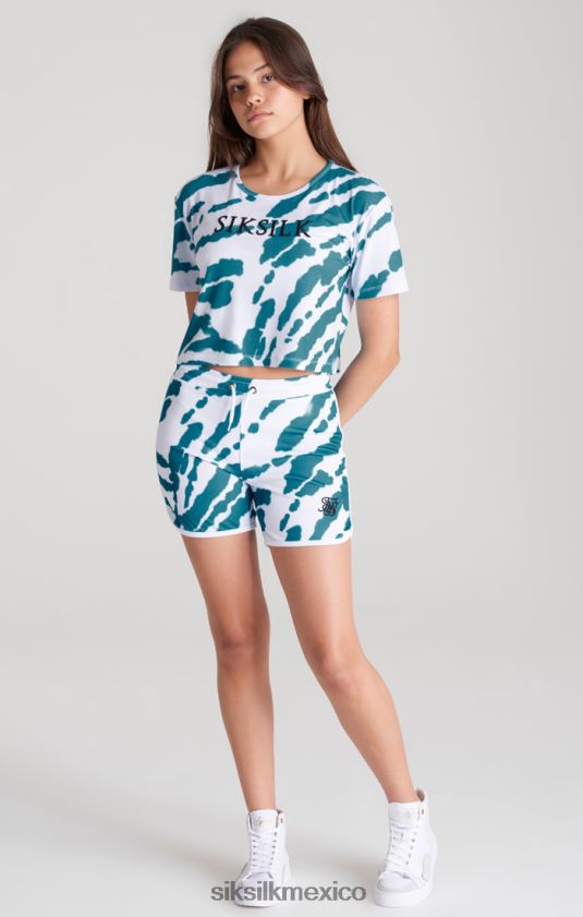 camiseta corta blanca con efecto tie-dye vestir chicas SikSilk 8TT44N323