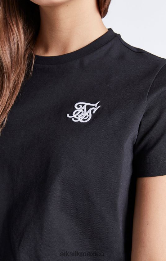 camiseta corta negra esencial vestir chicas SikSilk 8TT44N320