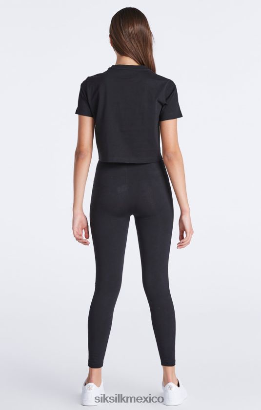 camiseta corta negra esencial vestir chicas SikSilk 8TT44N320