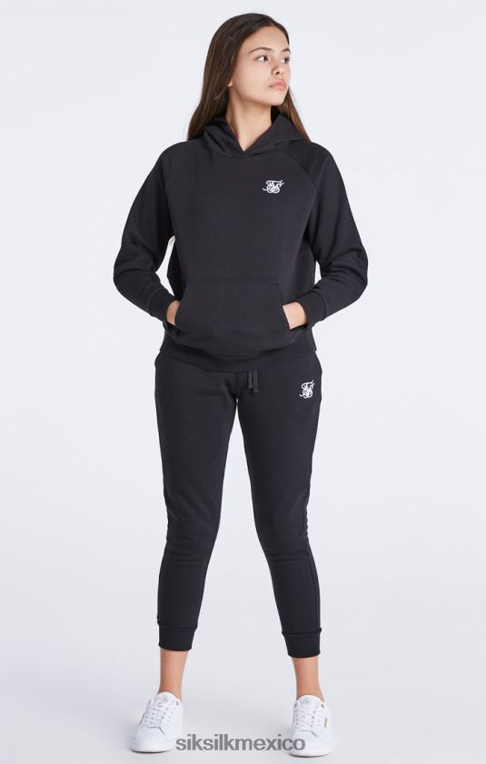 sudadera con capucha negra Essentials vestir chicas SikSilk 8TT44N335