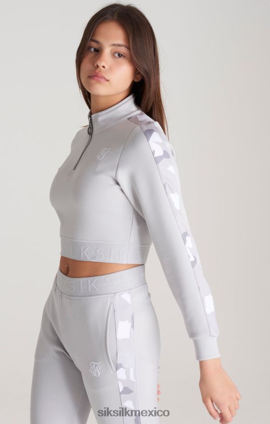 top deportivo con paneles de camuflaje gris vestir chicas SikSilk 8TT44N338