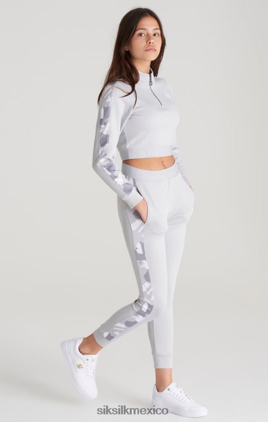 top deportivo con paneles de camuflaje gris vestir chicas SikSilk 8TT44N338