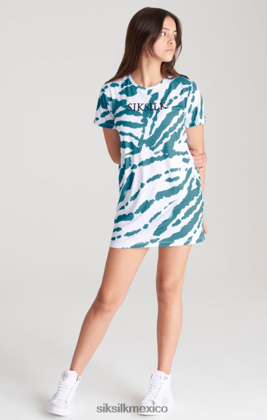 vestido camiseta blanca con efecto tie-dye vestir chicas SikSilk 8TT44N343