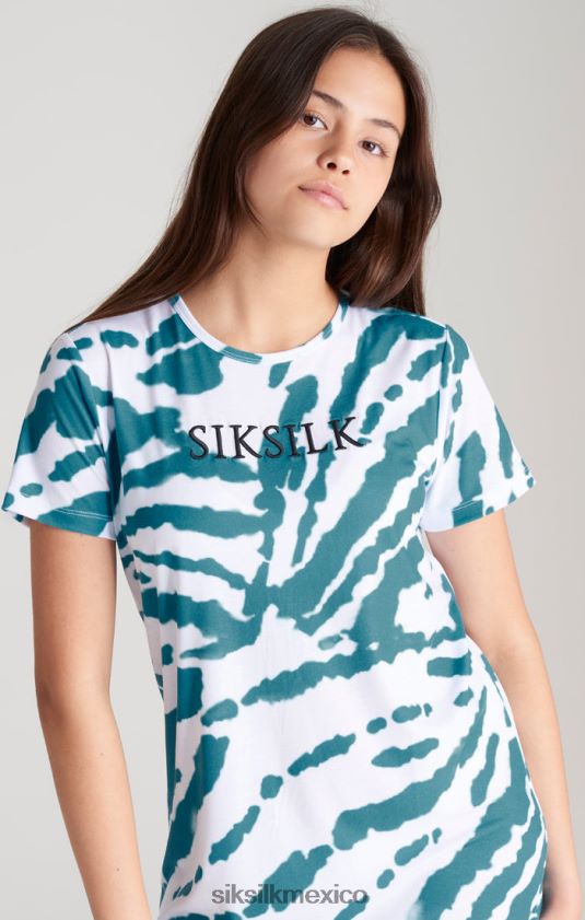 vestido camiseta blanca con efecto tie-dye vestir chicas SikSilk 8TT44N343