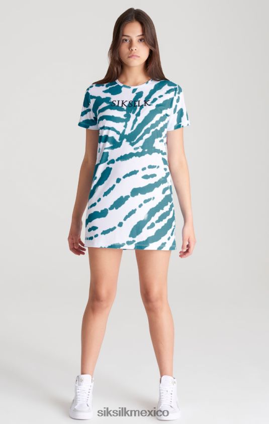 vestido camiseta blanca con efecto tie-dye vestir chicas SikSilk 8TT44N343