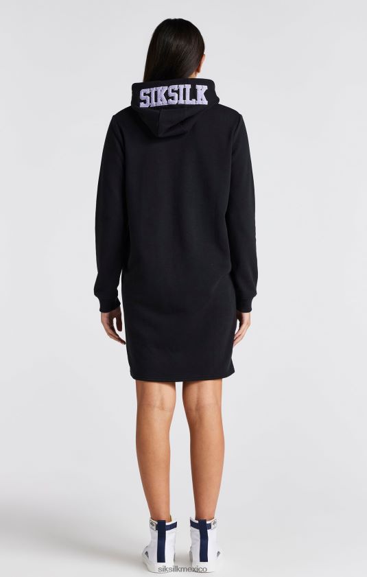 vestido negro con capucha y logo universitario vestir chicas SikSilk 8TT44N344
