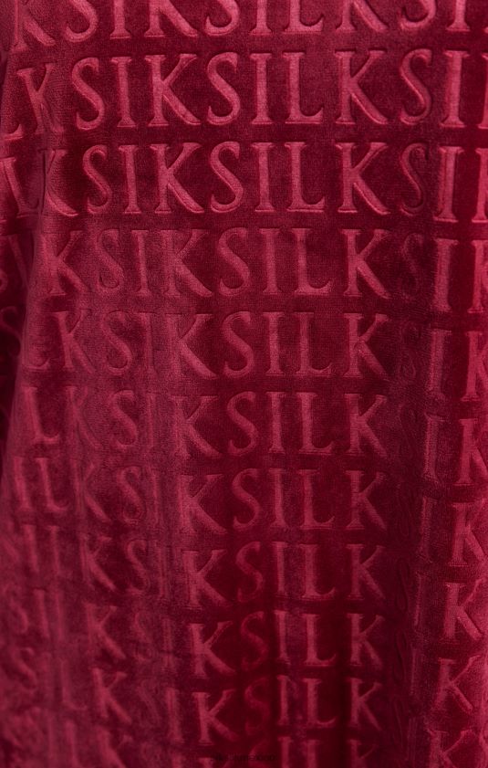 vestido tipo camiseta de manga larga de terciopelo rosa vestir chicas SikSilk 8TT44N345