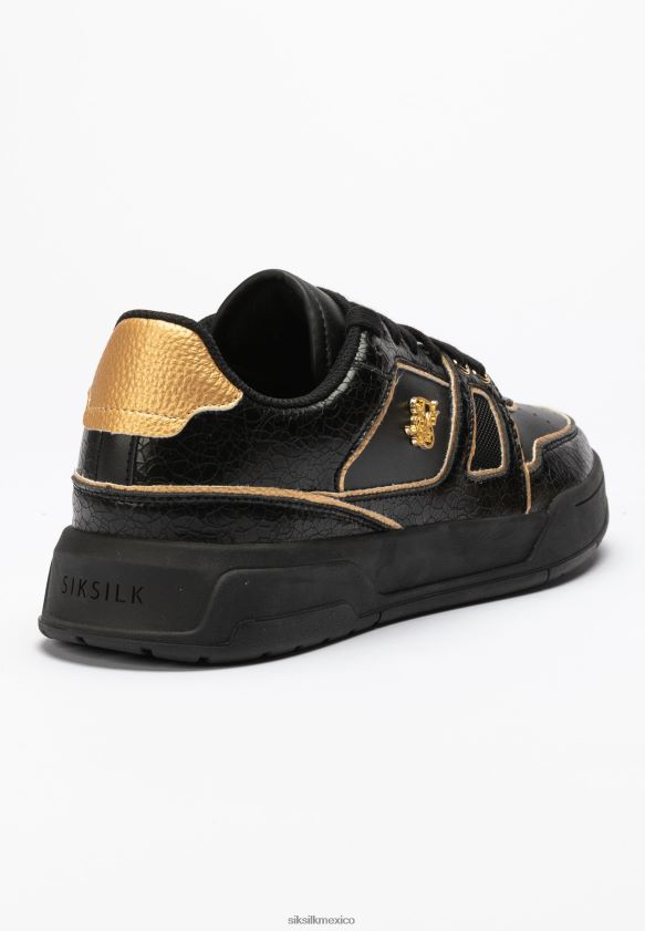 Zapatillas bajas con ribetes en negro y dorado calzado hombres SikSilk 8TT44N4