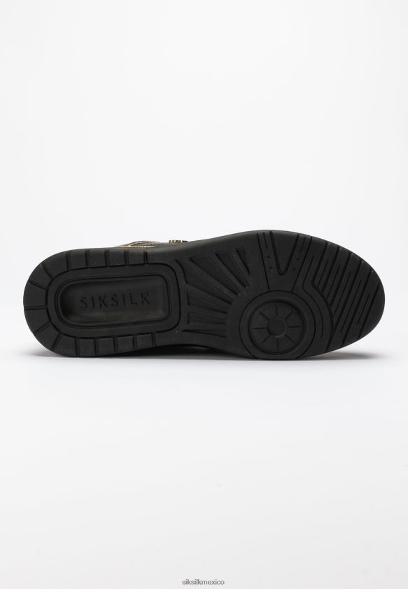 Zapatillas bajas con ribetes en negro y dorado calzado hombres SikSilk 8TT44N4