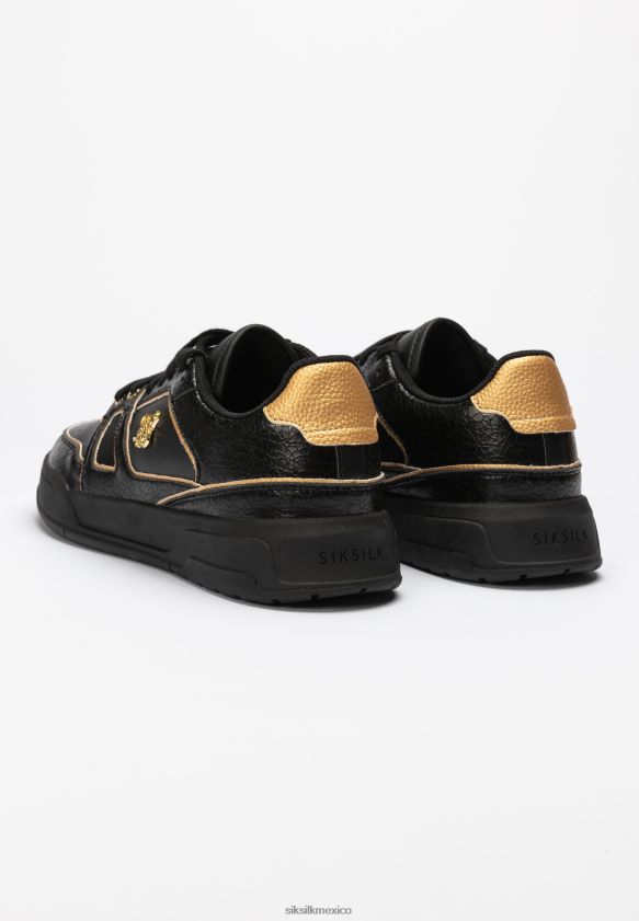Zapatillas bajas con ribetes en negro y dorado calzado hombres SikSilk 8TT44N4