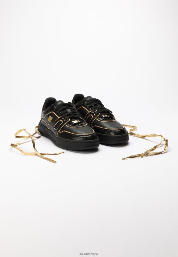 Zapatillas bajas con ribetes en negro y dorado calzado hombres SikSilk 8TT44N4