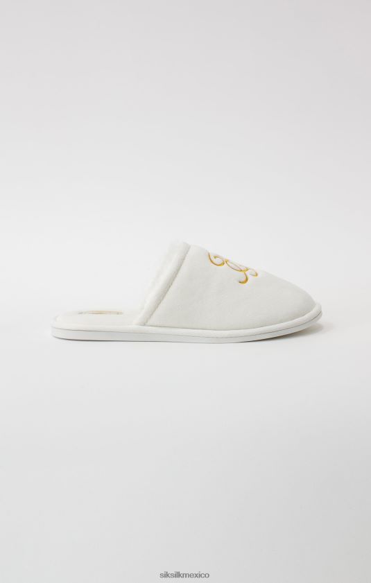 zapatilla blanca con logo bordado calzado hombres SikSilk 8TT44N6
