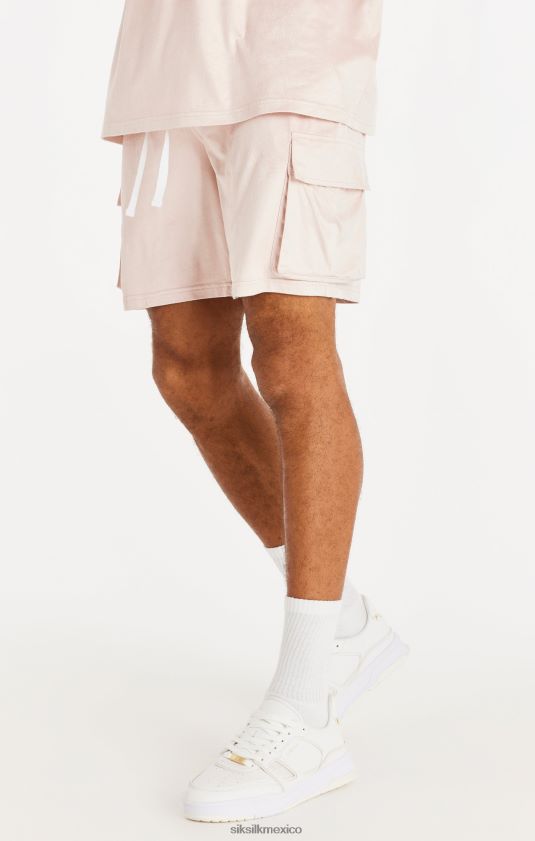 Shorts cargo de ante elástico - rosa vestir hombres SikSilk 8TT44N579