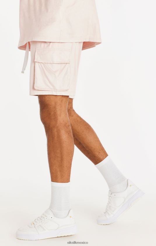 Shorts cargo de ante elástico - rosa vestir hombres SikSilk 8TT44N579