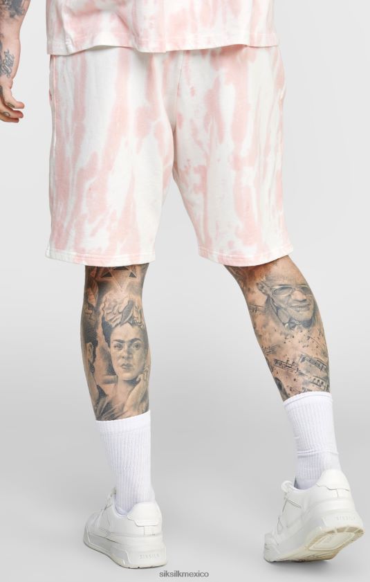 jogger corto teñido anudado rosa vestir hombres SikSilk 8TT44N574