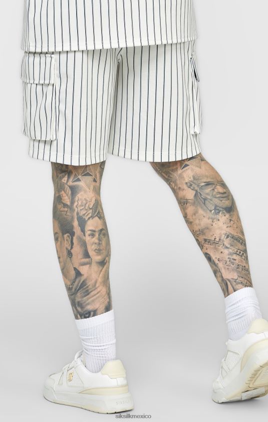 pantalón corto cargo de baloncesto color crudo aniversario vestir hombres SikSilk 8TT44N568