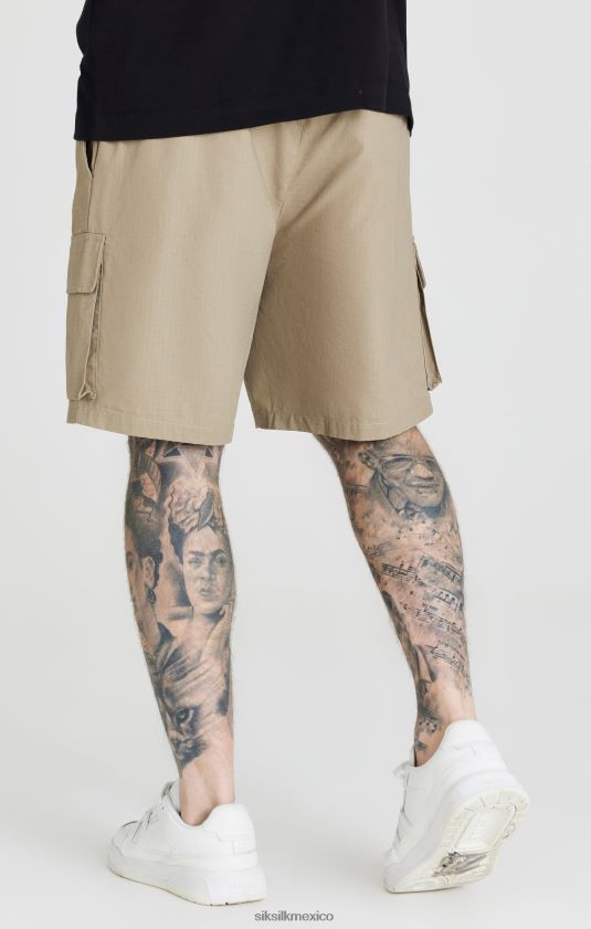 pantalón corto cargo ripstop beige vestir hombres SikSilk 8TT44N578