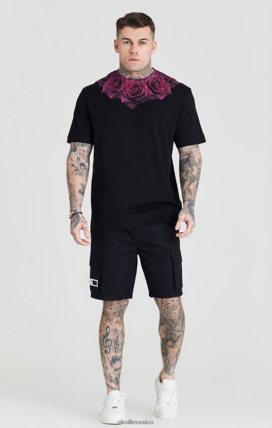 pantalón corto cargo ripstop negro vestir hombres SikSilk 8TT44N586