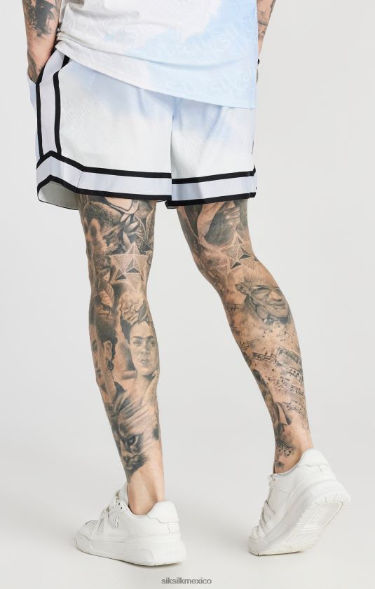 pantalón corto elegante con cinta blanca vestir hombres SikSilk 8TT44N596