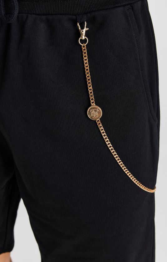 pantalón corto holgado con cadena negra vestir hombres SikSilk 8TT44N571