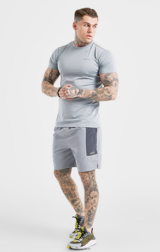 pantalón corto tejido deportivo gris jaspeado vestir hombres SikSilk 8TT44N565