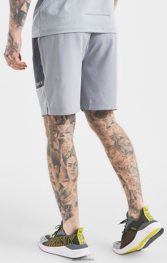 pantalón corto tejido deportivo gris jaspeado vestir hombres SikSilk 8TT44N565