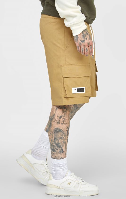 pantalones cortos cargo ripstop tostados vestir hombres SikSilk 8TT44N585