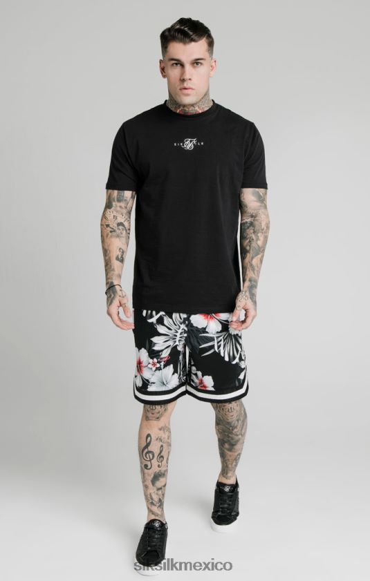 pantalones cortos de baloncesto florales - negro vestir hombres SikSilk 8TT44N591