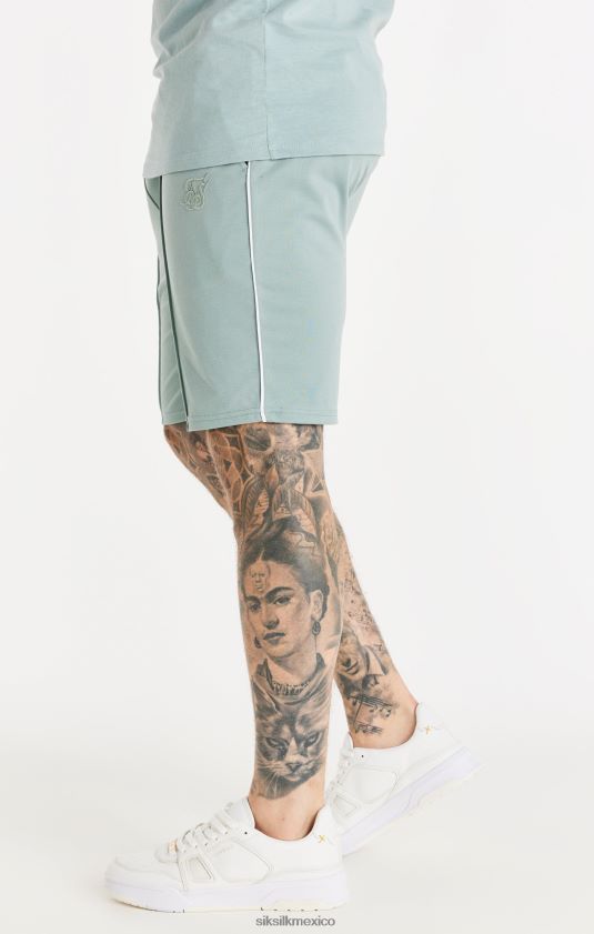 pantalones cortos plisados ​​con guión - verde azulado vestir hombres SikSilk 8TT44N597