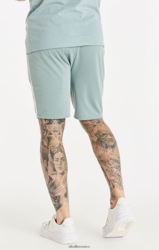 pantalones cortos plisados ​​con guión - verde azulado vestir hombres SikSilk 8TT44N597