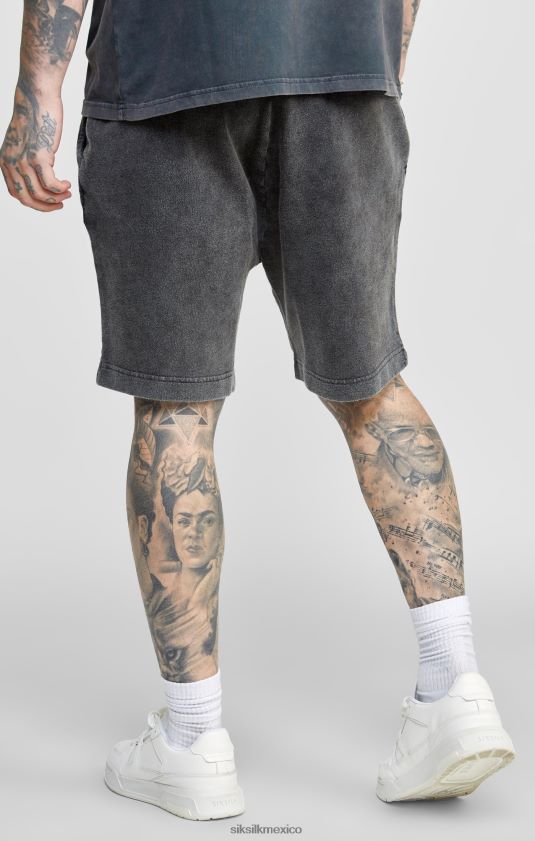pantalones cortos relajados con gráficos negros vestir hombres SikSilk 8TT44N567