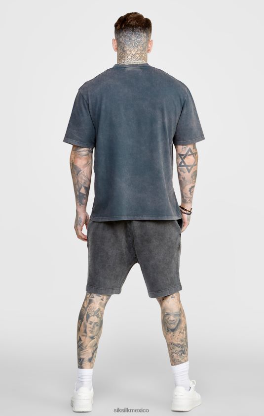 pantalones cortos relajados con gráficos negros vestir hombres SikSilk 8TT44N567
