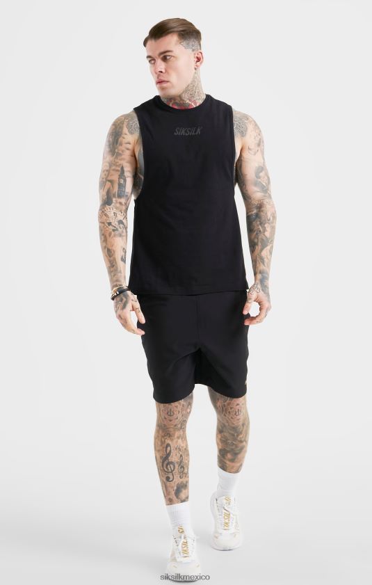short deportivo negro vestir hombres SikSilk 8TT44N590
