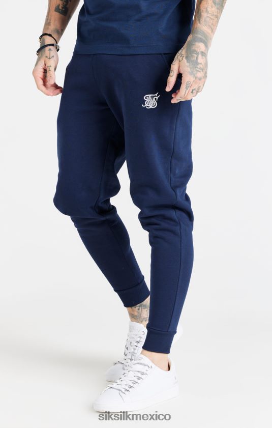 jogger ajustado azul marino esencial vestir hombres SikSilk 8TT44N539