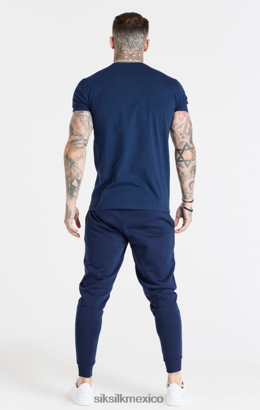 jogger ajustado azul marino esencial vestir hombres SikSilk 8TT44N539