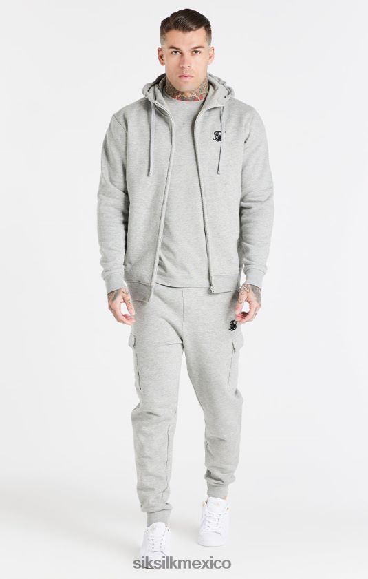 jogger cargo polar gris esencial vestir hombres SikSilk 8TT44N538