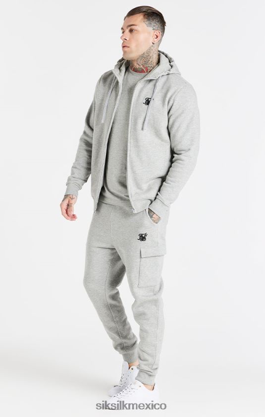 jogger cargo polar gris esencial vestir hombres SikSilk 8TT44N538