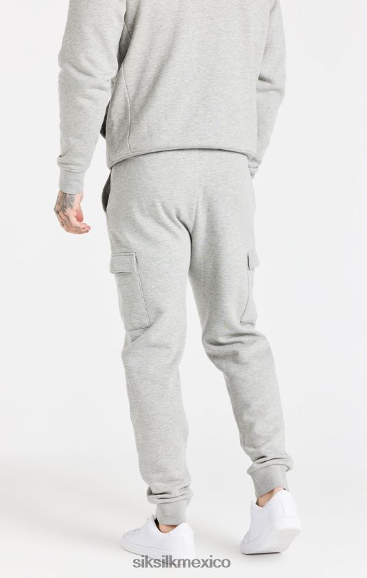 jogger cargo polar gris esencial vestir hombres SikSilk 8TT44N538