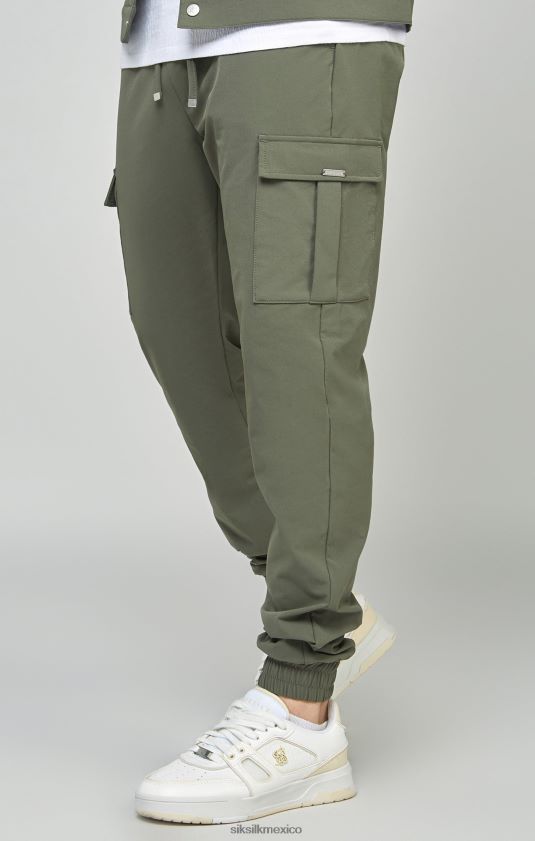 jogger cargo utilitario caqui vestir hombres SikSilk 8TT44N511