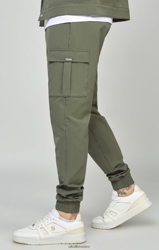 jogger cargo utilitario caqui vestir hombres SikSilk 8TT44N511