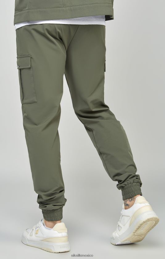 jogger cargo utilitario caqui vestir hombres SikSilk 8TT44N511