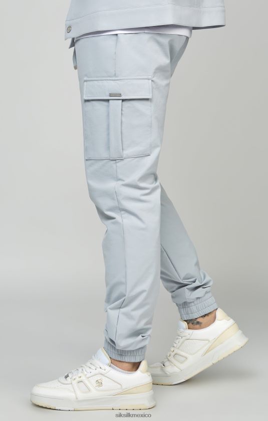 jogger cargo utilitario gris vestir hombres SikSilk 8TT44N510