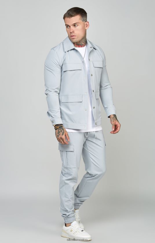 jogger cargo utilitario gris vestir hombres SikSilk 8TT44N510