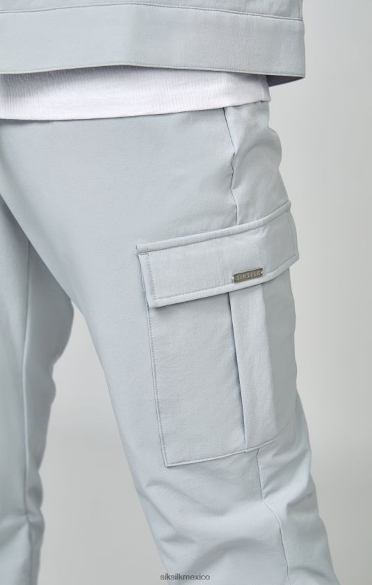 jogger cargo utilitario gris vestir hombres SikSilk 8TT44N510