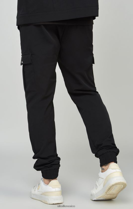 jogger cargo utilitario negro vestir hombres SikSilk 8TT44N509