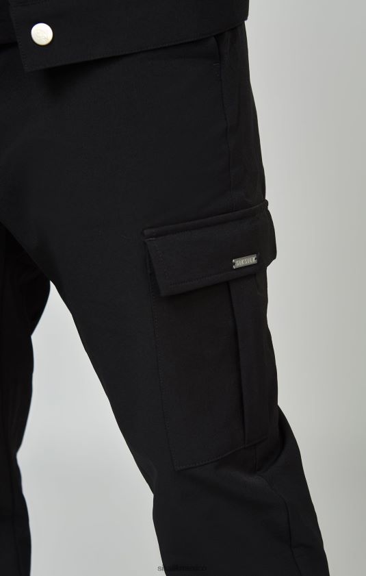 jogger cargo utilitario negro vestir hombres SikSilk 8TT44N509